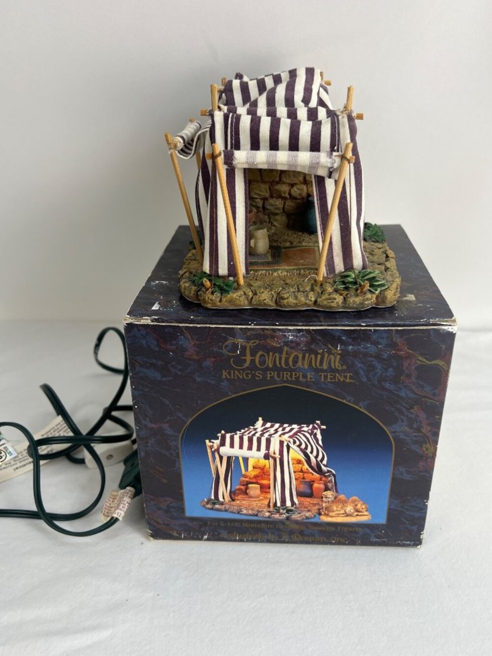 Fontanini 2.5" Scale 50263 Kings Purple Tent Nativity Village Addition With Ligh